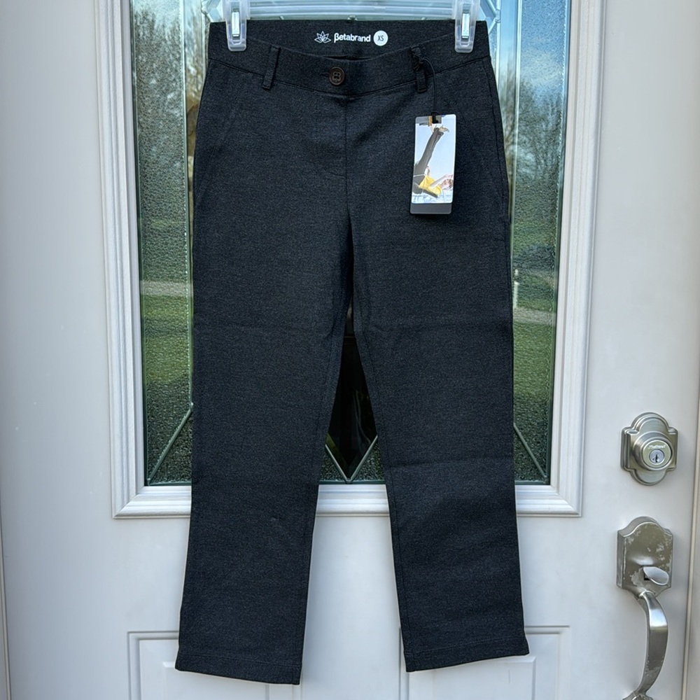NWT Betabrand crop dress pant yoga pant charcoal gray size XS